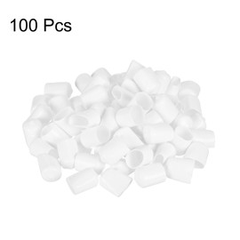 sourcing map 100pcs Round Rubber End Caps 5/8"(15.5mm) White Vinyl Cover Screw Thread Protectors
