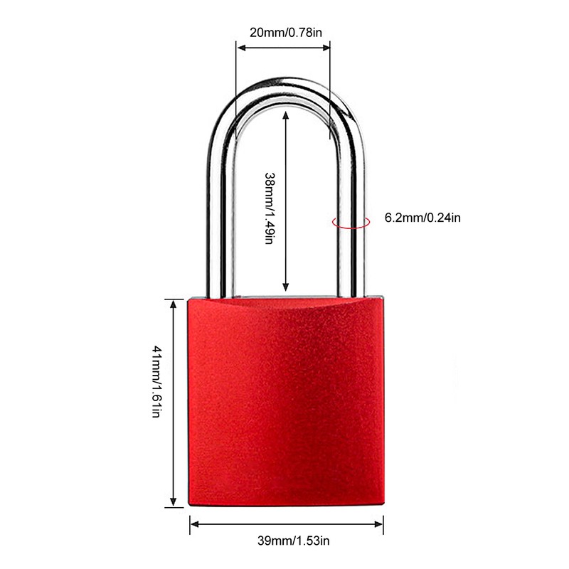 Safety Padlock Industrial Aluminum Steel Lock Beam Anodized Isolation Lockout
