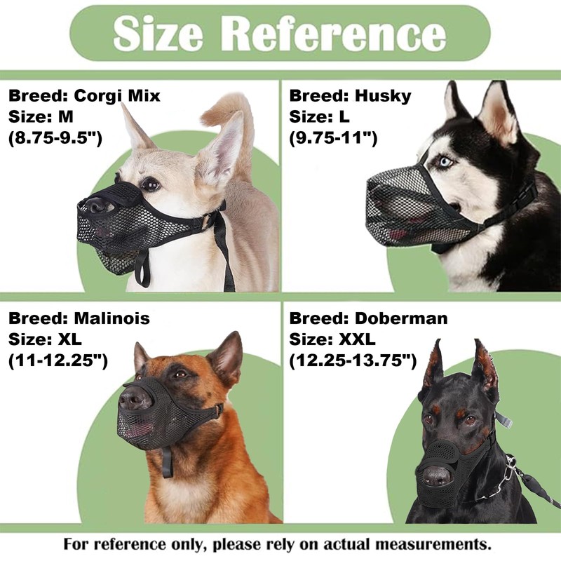 Dog Muzzle for Large Medium Small Dogs,Breathable Air Mesh Muzzle