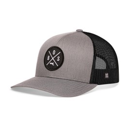 HAKA Boston Hat – BOS Trucker Hat for Men & Women, Adjustable Baseball Cap, Mesh Snapback, Outdoor Golf Hat - Gray & Black