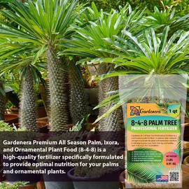 All Season Palm, Ixora, and Ornamental Plant Food (8-4-8 Fertilizer) by Gardenera - Enhance The Health and Resilience of Your Ornamental Plants - 2 QUARTS