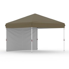 Garvee 10x10 Pop Up Canopy Tent Outdoor Canopy One-Person Set Up Heavy Duty Commercial Instant Tent Shelter, 1-Sidewall+Brown