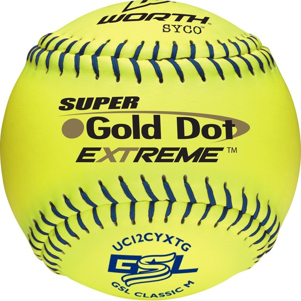 Worth GSL Slow-Pitch Pro Comp XT Classic Soft Balls, 12" (Dozen)