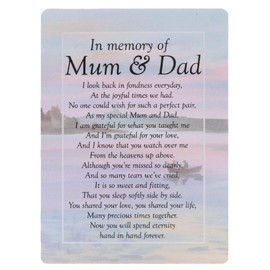 Widdle Celebrations In memory of Mum and Dad Waterproof Graveside Memorial Card – TY211