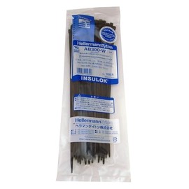 Heraman Titon Binding Bands, Insulation Lock AB300-W, Pack of 100, Weatherproof, Indoor and Outdoor Grade Black, Set of 3
