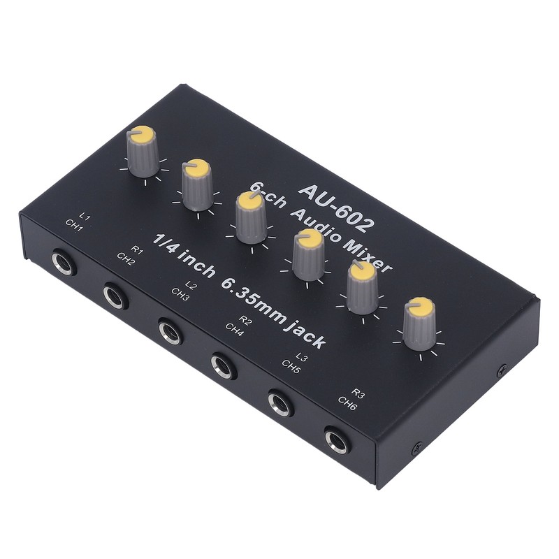 6 Channel Compact Audio Mixer Mono Stereo Switching 6 in