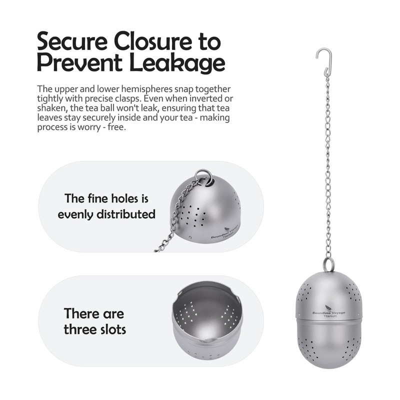 Boundless Voyage Titanium Tea Infuser with Extended Chain & Hook