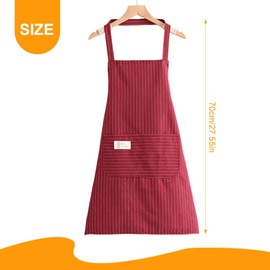 QOCUILC Kitchen Apron, Adjustable Apron, Apron with Pockets, Unisex Apron for Cooking and Baking, Pack of 2