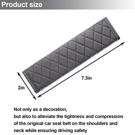 Mandark Car Seat Belt Cover, 2PCS Soft Comfort Vehicle Seatbelt Protection Pad for Safety Driving, Automotive Interior Harness Neck Shoulder Strap Protector Accessories, Universal Fit (Gray)