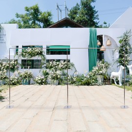 PIAOCAIYIN Wedding Arch, Pipe Backdrop Stand Kit, 3x6m Heavy Duty Backdrop Stand, Metal Garden Arch, Square Flower Display Frame Decor, Stainless Steel Backdrop Frame for Events Wedding