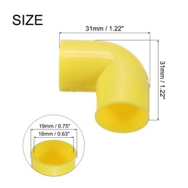 MECCANIXITY PVC Conduit Coupler 90 Degree Elbow Fittings 16mm Yellow Change Direction for Hose Electrical Conduit Pack of 20