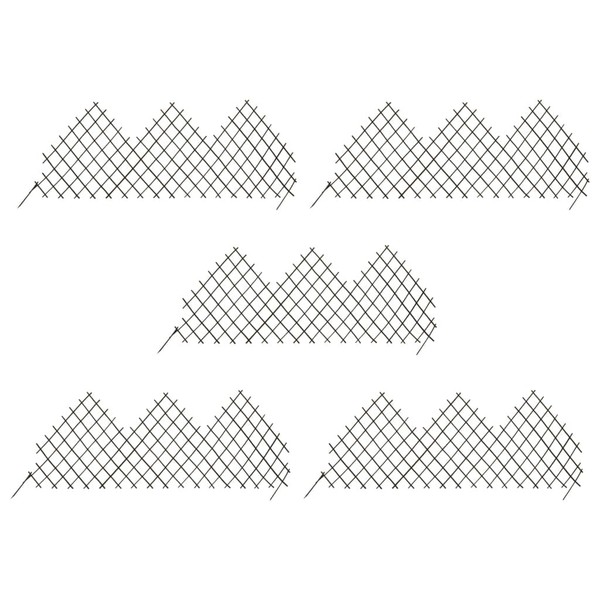 Heemab Expandable Willow Garden Trellis Fences, Set of 5 Panels,
