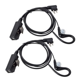 HYSHIKRA G Shape Ear Piece, Built-in Microphone and PTT, G Hanging Earbud Headsets Compatible for CP040 DP1400 GP300 CP88 Walkie Talkie (2 Pack)