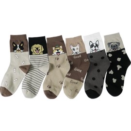 BenSorts Crew Socks for Women Lovely Dogs Cozy Fun Cute Prints Funky Socks Cozy Stocking Stuffers Gifts Size 5-11