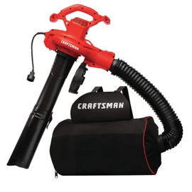CRAFTSMAN 3-in-1 Leaf Blower, Vacuum and Mulcher, Backpack Blower Up to 260 MPH, 12 Amp, Corded Electric Leaf Collector (CMEBL7000)