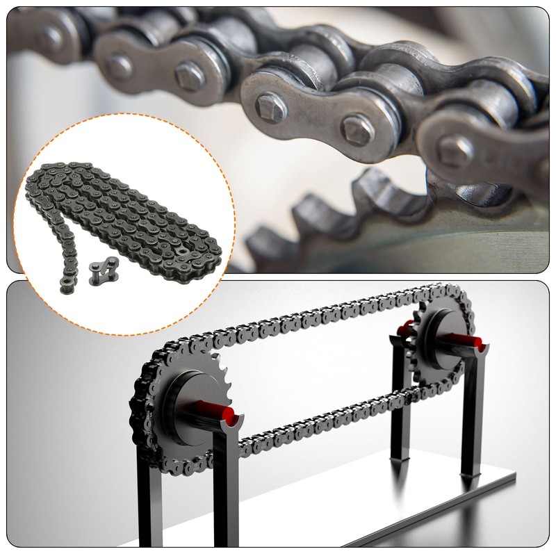 sourcing map #35/06C-1 Roller Chain 3 Feet 3/8" Pitch Carbon