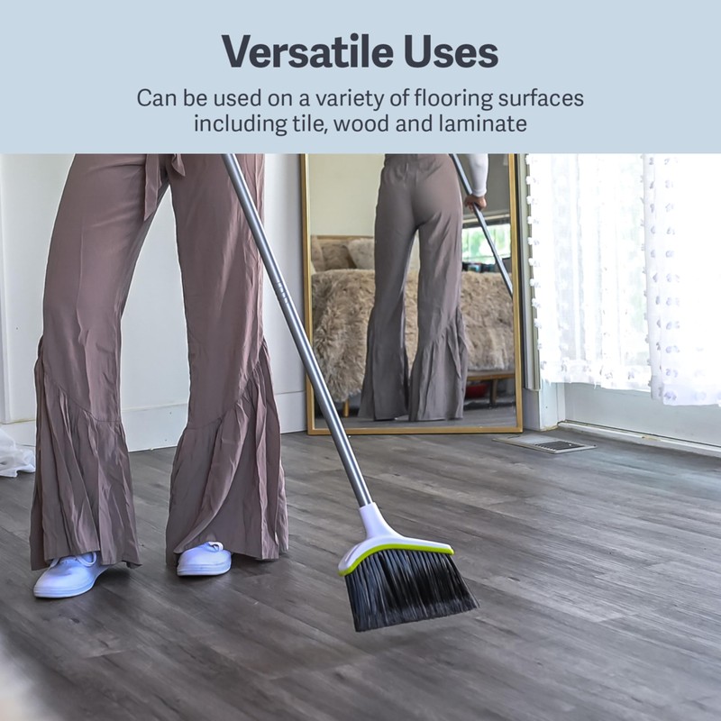 Casabella Basics 2-Piece Angled Broom and Dustpan Set, 44" Angled