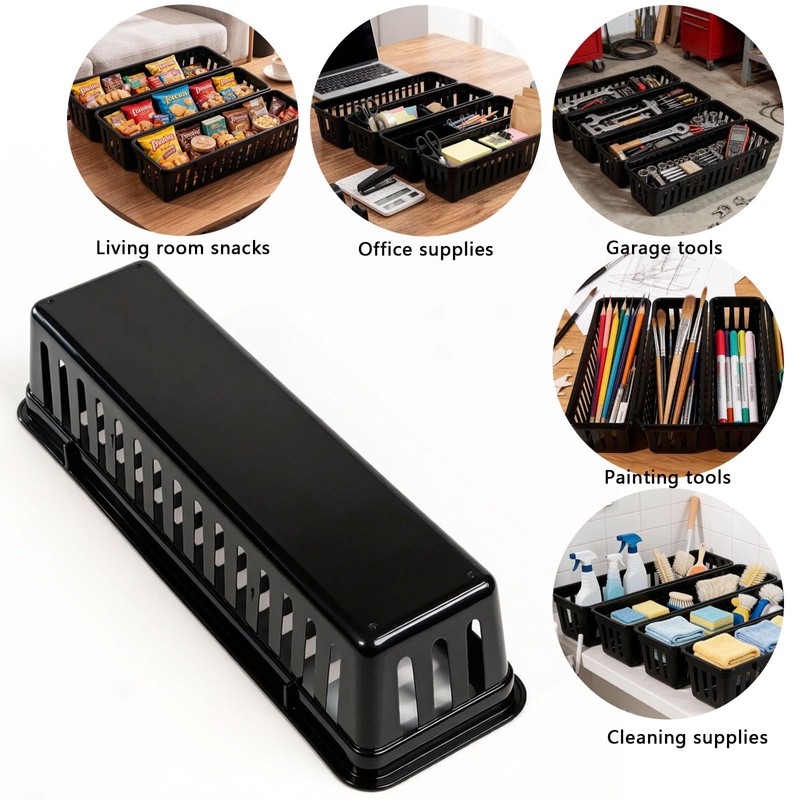 Cheeren 12 Pack Black Pen and Pencil Organizer Trays-Desktop Office