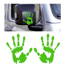 KVAEY 2PCS Car Wave Stickers, The Lazy Waver Sticker Auto Waving Hand Sign Decal, Waterproof Rearview Mirror Hands Wave Sticker Decor for Auto SUV Truck, Exterior Car Accessories (Green)