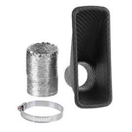 Hiro World Trade Air Intake Duct Air Cleaner Car Universal Aluminum Bellows Type Turbo Air Funnel Duct Hose (Square)