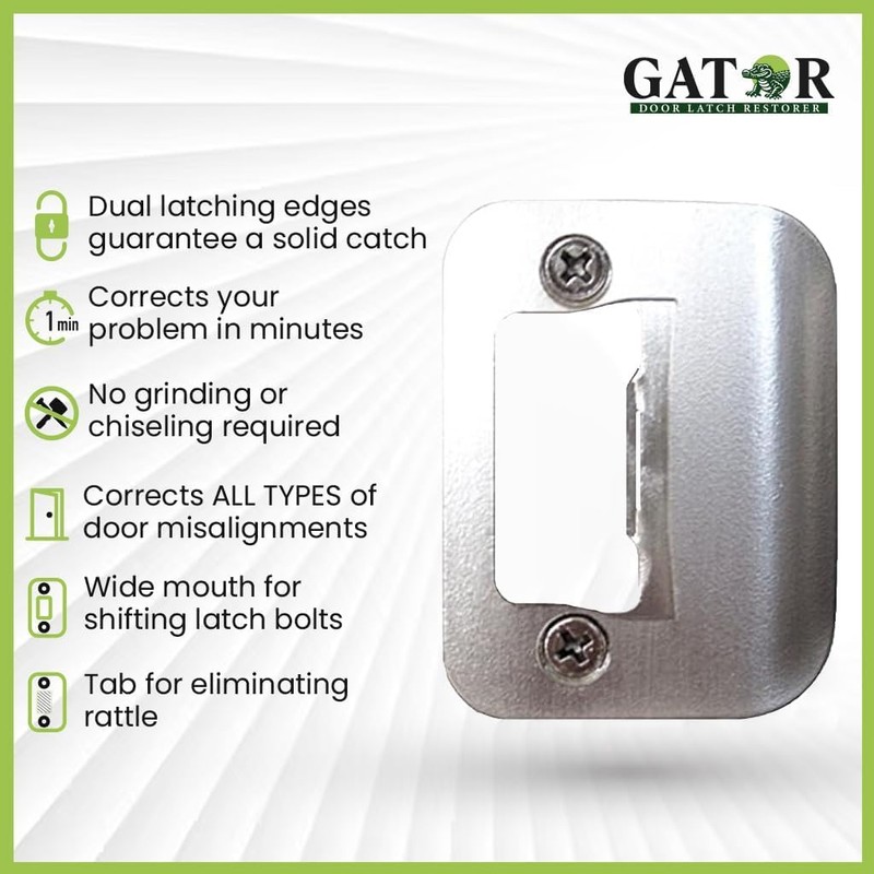 Gator Door Strike Plate with Screws, – 2-1/4" by 1-3/4"