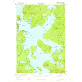 YellowMaps Moosehead Lake ME topo map, 1:62500 Scale, 15 X 15 Minute, Historical, 1957, Updated 1961, 20.8 x 17 in - Polypropylene