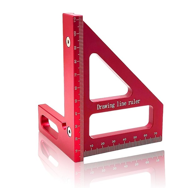 Fogari Square Protractor, 3D Multi-Angle Measuring Ruler for Woodworking, 45/90