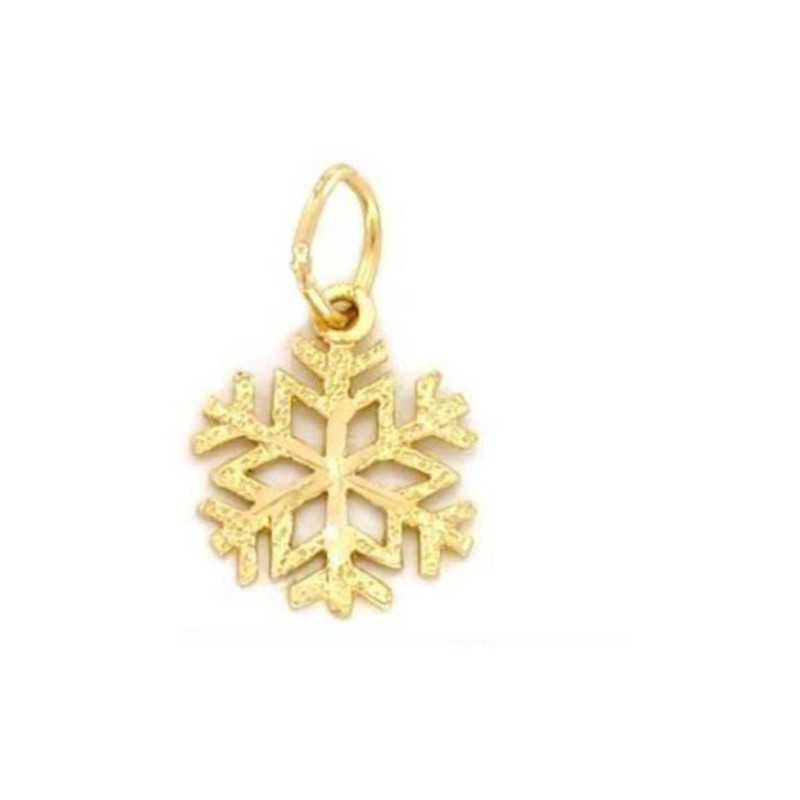 Snowflake Charm 14k Gold 12mm