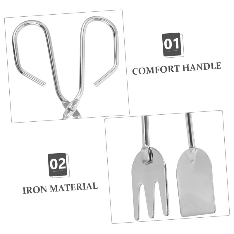 KOMBIUDA Camping Fireplace Tongs Heavy Duty Iron Fire Pit Tools