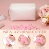 Kigeli 10 Pcs Preppy Makeup Bags with 26 Chenille Letters