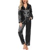 Pjmlifecoco Satin Pajamas for Women Set Silk Pajama Sleepwear Long