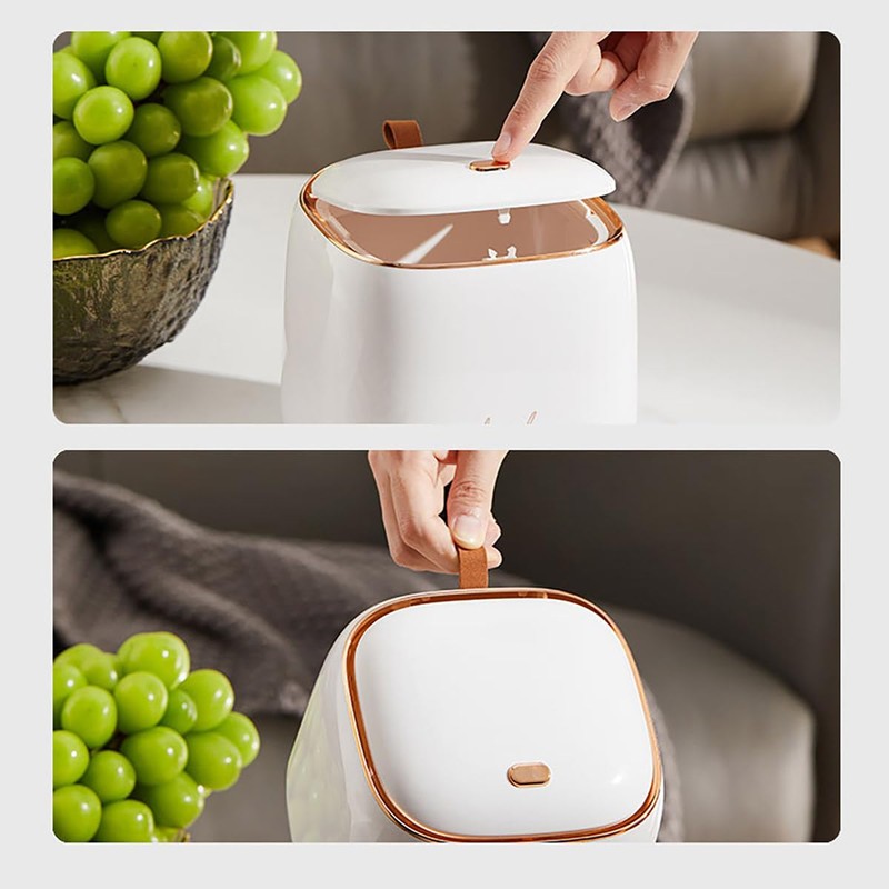 AIMALL Fashion Desktop Trash Can, Compact Self-Design Light Luxury Trash