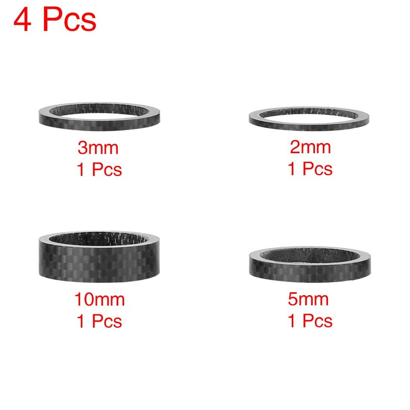 X AUTOHAUX 12pcs Headset Spacer Matte Black Carbon Fiber Handlebar