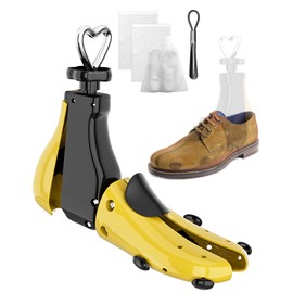 Zecaveler Shoe Stretcher for Men and Women - Length and Width Adjustment - Ideal for Leather Shoes, Sports Shoes & Boots, Yellow (1 Pack), m