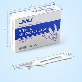JMU 100pcs Scalpel Blades #11 Stainless Steel Sterile Surgical Blades, Individually Foil Wrapped