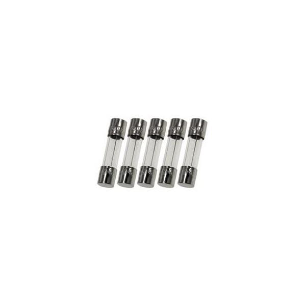 Pack of 5, F20AL250V, F20A 250V, F20 L250V, F20A 250V, F20L250V Cartridge Glass Fuses 5X20mm (3/16" X 3/4"), 20A 250V, Fast-Blow (Fast Acting)