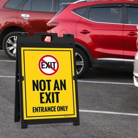 Sigo Signs, Enter Only Not An Exit Entrance Only With No Exit Symbol Sidewalk Sign Kit, 18x24 Inches, With A Frame Stand, Made in USA