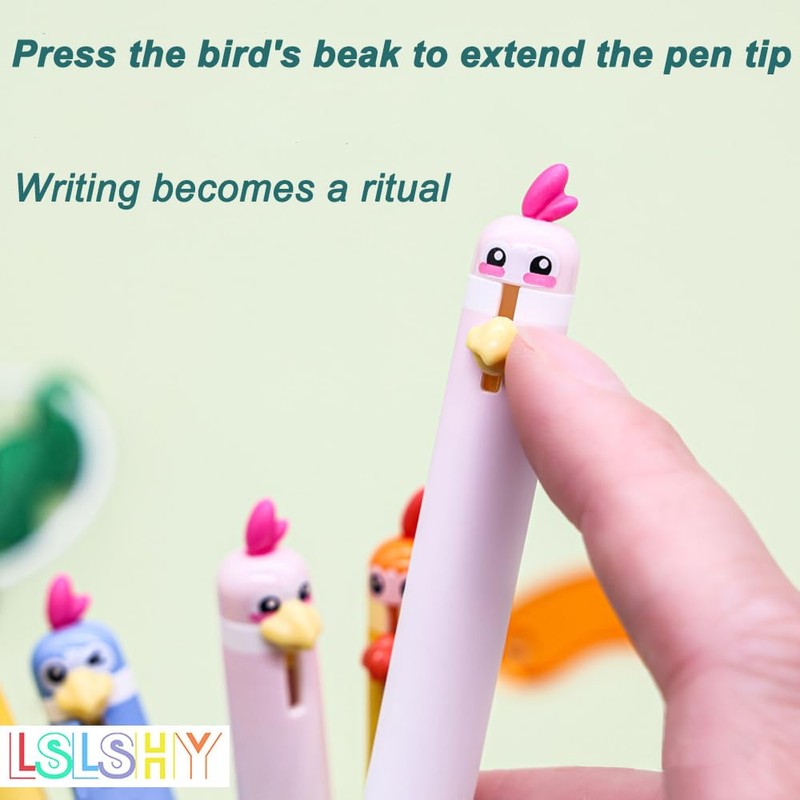 LSLSHY Cute Gel Pens 8Pcs Chicken And Bird 0.5mm Fine