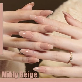 AHAMIOU Gel Nail Polish Nude Gel Polish Kit Sheer Milky White Icy Jelly Translucent Gel Polish Set Color Neutral Soak Off Art Home DIY Manicure Salon Varnish(Milky Beige)