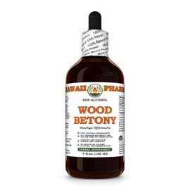 Wood Betony (Stachys Officinalis) Dry Herb Glycerite, Made in Hawaii, Organic Raw Materials, All Natural, Vegan, Lab Tested Alcohol-Free Liquid Extract - 4 fl.oz