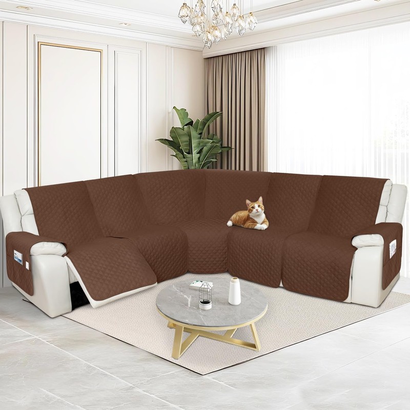 Arfntevss Recliner Sectional Couch Covers 1OO% Waterproof L Shape Sofa