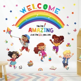 DECOWALL SG2-2403 Kids Play Corner and Quotes Wall Stickers Colorful Décor Nursery Wall Decals Peel and Stick Removable Bedroom Baby Boys Girls Playroom Classroom Decorations School Inspirational