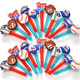 Winrayk Baseball Party Favors, 24Pcs Baseball Themed Mini Bubble Wands for Kids Bubbles Bulk with Detachable Topper (6 Styles), Birthday Gift Classroom Prizes Girl Boys Sports Goody Bag Stuffer Supply