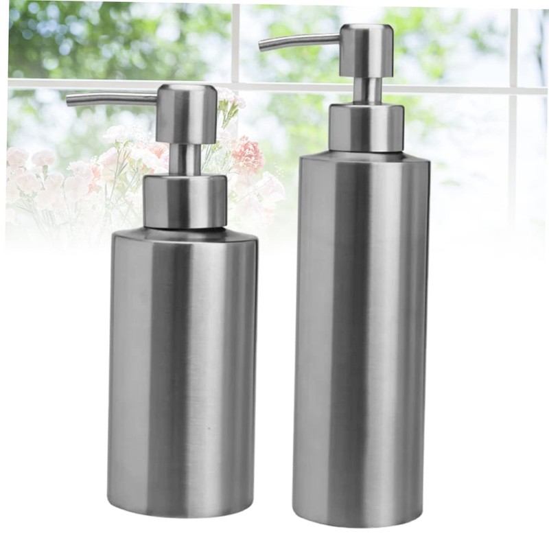 TOVINANNA 2 Pack Stainless Steel Lotion Bottles 250ml 350ml Soap
