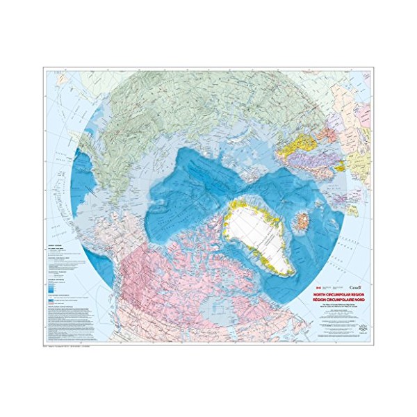North Circumpolar Region Wall Map - Bilingual - Atlas of