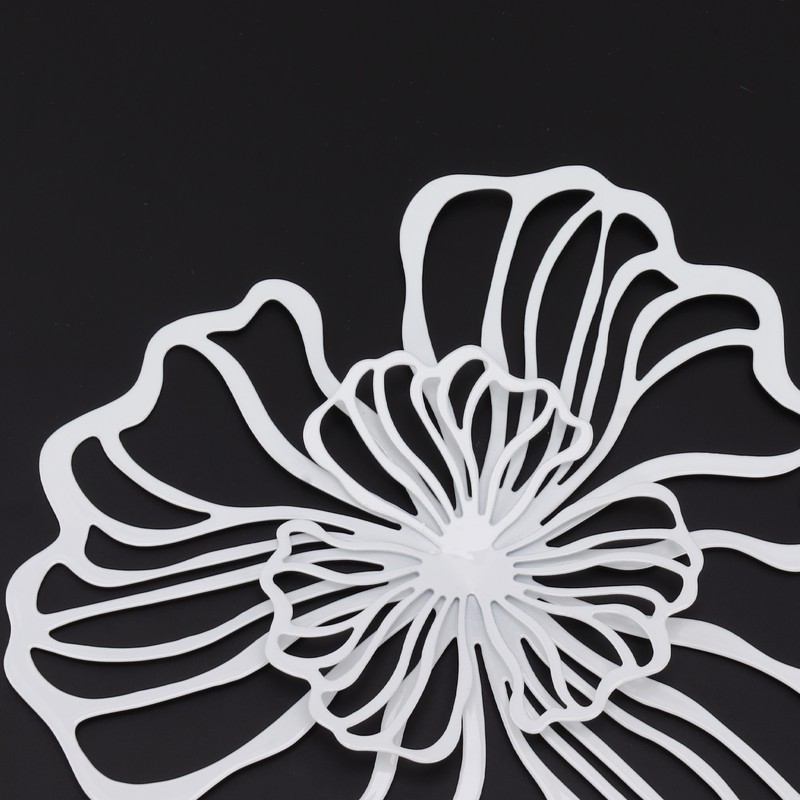 5PCS Metal Flower Wall Decor Iron Wall Art White Green