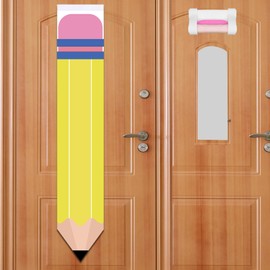 2 cortinas amarillas para puerta de aula, cubierta para ventana de aula, cortina de ventana para puerta de aula, cortina oscurecedora en forma de lápiz, cortinas de aula para porche, oficina,