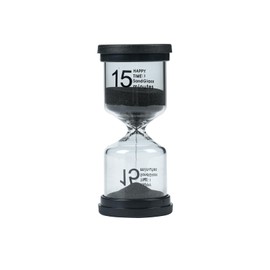 XinZhiRun Elegant Black Round SandTimer - 15 Minute Sand Timer for Kids and Adults ， Hourglass Sand Timer.(Black Round)