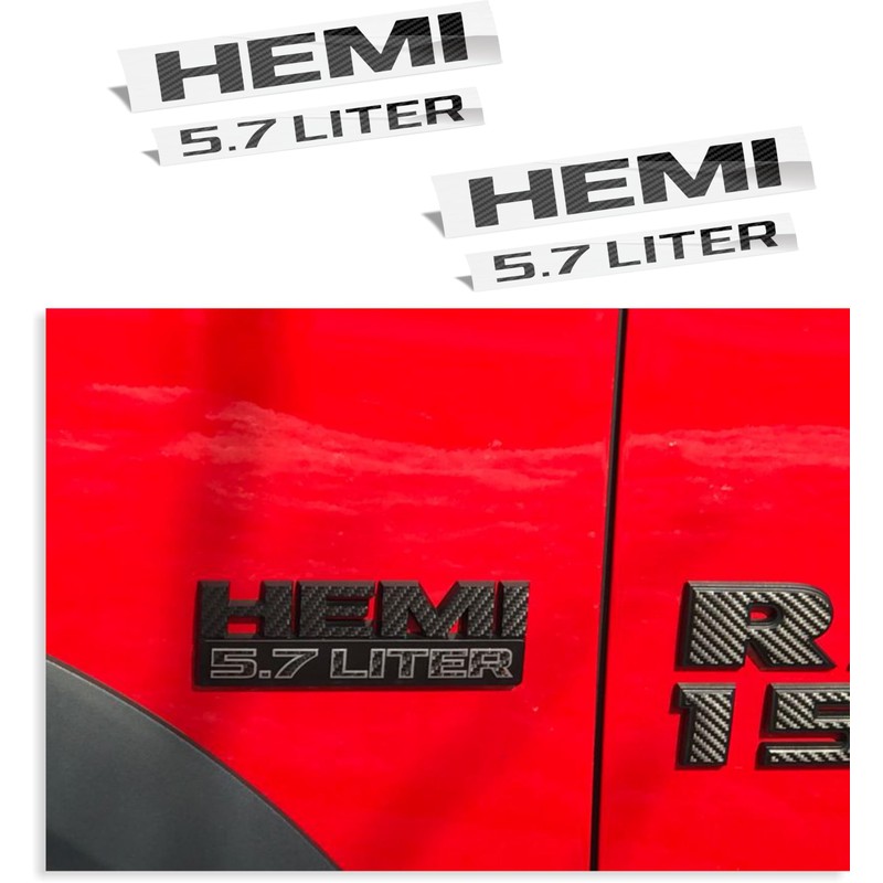HEMI 5.7 Liter Emblem Overlay Decal - 2013-2018 Ram -