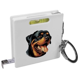 Azeeda 'Happy Rottweiler' Keyring Tape Measure/Spirit Level Tool (KM00039530)